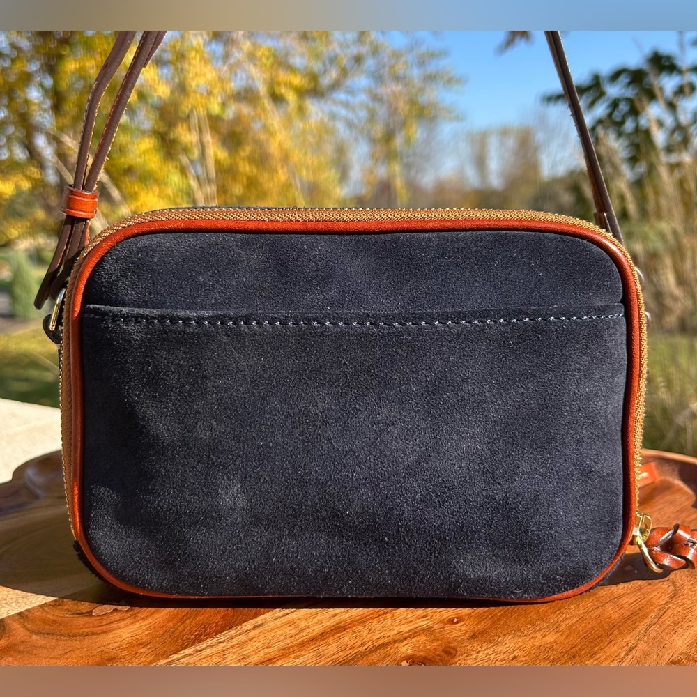 Dooney & Bourke Navy Suede Sawyer Crossbody EUC - Picture 10 of 17
